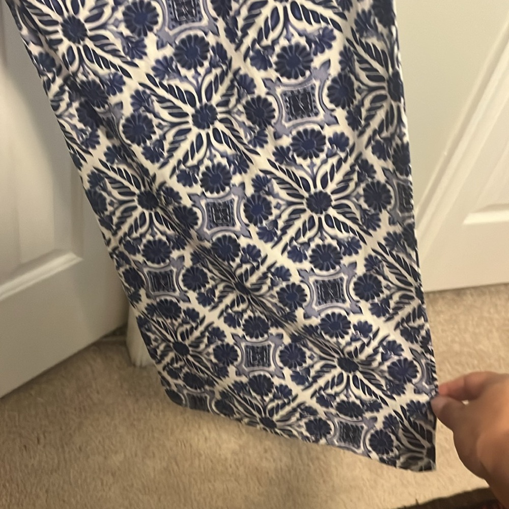 Blue and White Halter Jumpsuit - Picture 4 of 4